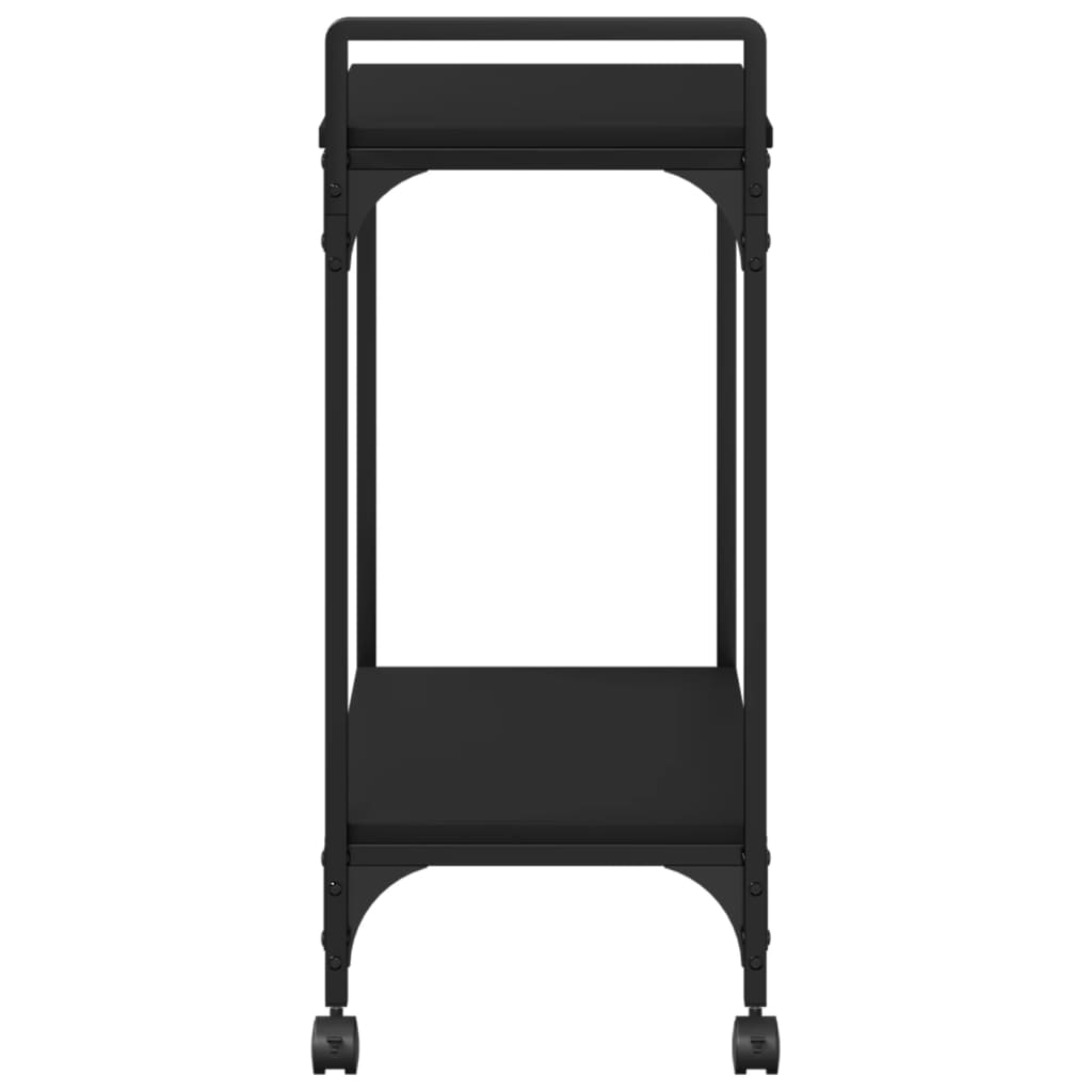 Carrello da Cucina Nero 60,5x31x72,5 cm in Legno Multistrato - homemem39