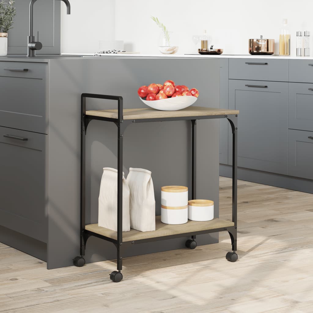 Carrello Cucina Rovere Sonoma 60,5x31x72,5 cm Legno Multistrato - homemem39