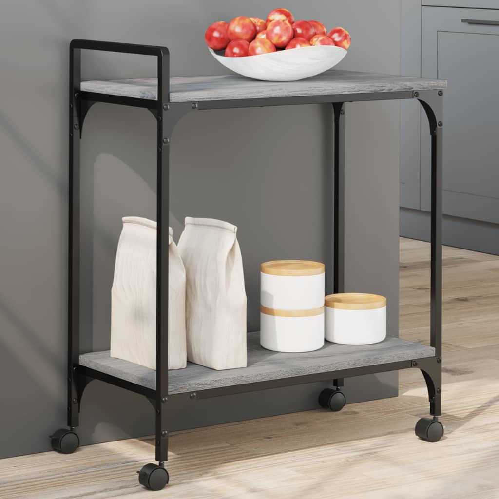 Carrello Cucina Grigio Sonoma 60,5x31x72,5 cm Legno Multistrato - homemem39