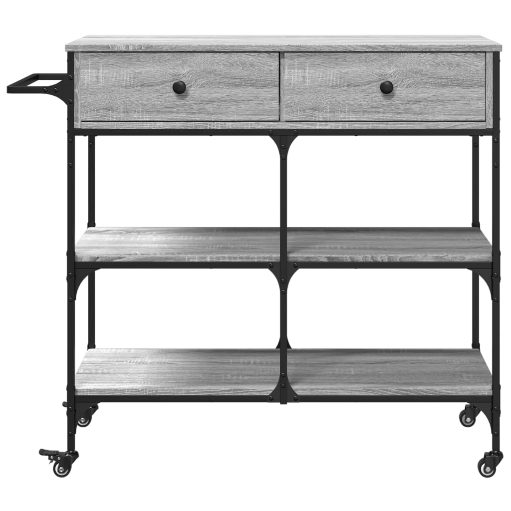 Carrello Cucina Grigio Sonoma 105x42x95 cm in Legno Multistrato - homemem39