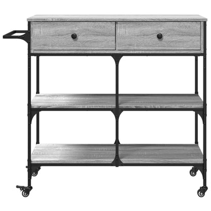 Carrello Cucina Grigio Sonoma 105x42x95 cm in Legno Multistrato - homemem39