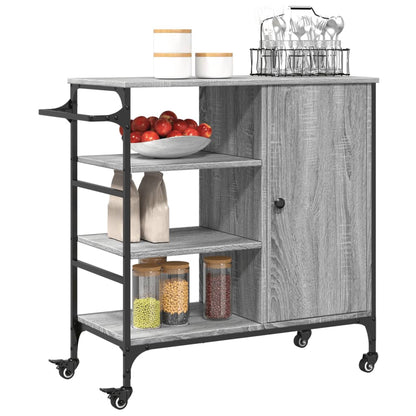 Carrello da Cucina Grigio Sonoma 87,5x38,5x84,5 cm Multistrato - homemem39