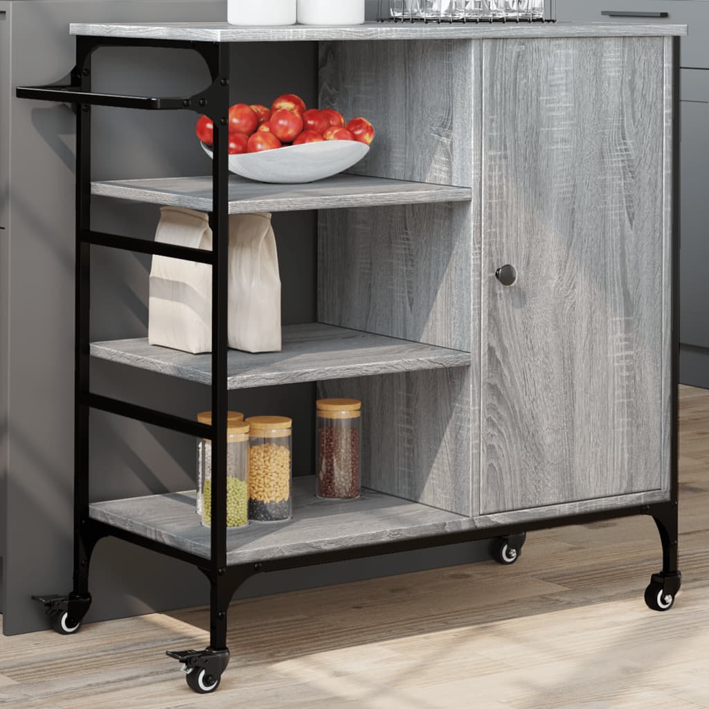 Carrello da Cucina Grigio Sonoma 87,5x38,5x84,5 cm Multistrato - homemem39