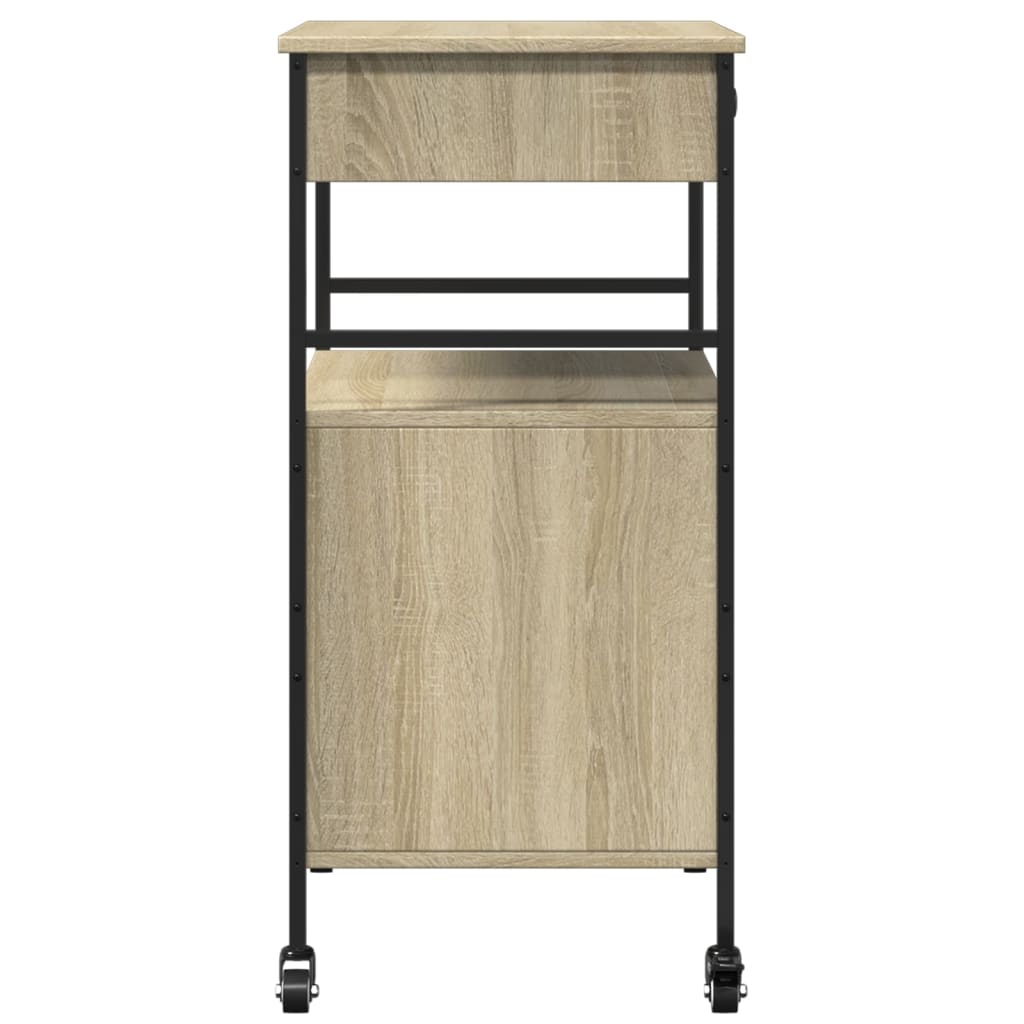 Carrello da Cucina Rovere Sonoma 56x43x89,5cm Legno Multistrato - homemem39