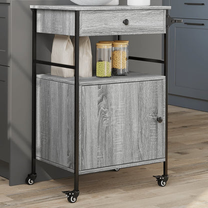 Carrello da Cucina Grigio Sonoma 56x43x89,5cm Legno Multistrato - homemem39