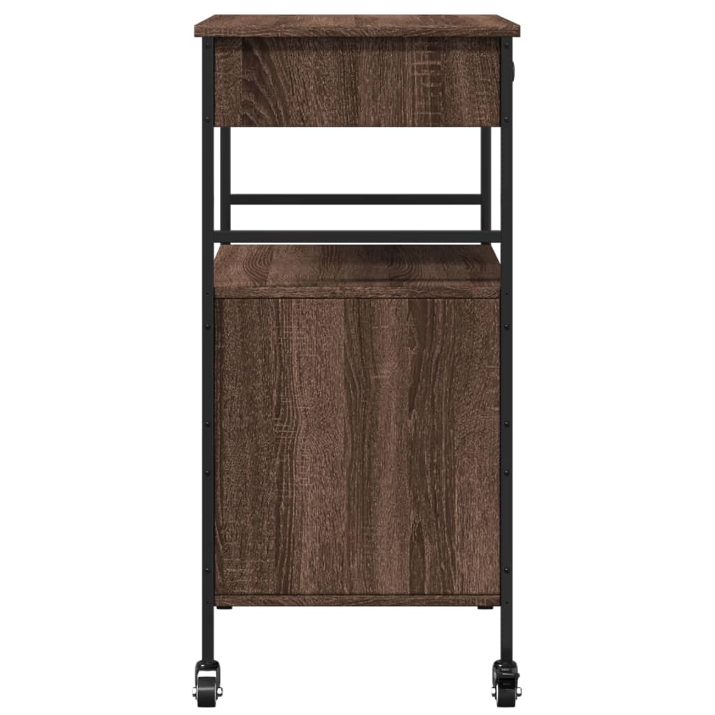 Carrello Cucina Rovere Marrone 56x43x89,5 cm Legno Multistrato - homemem39