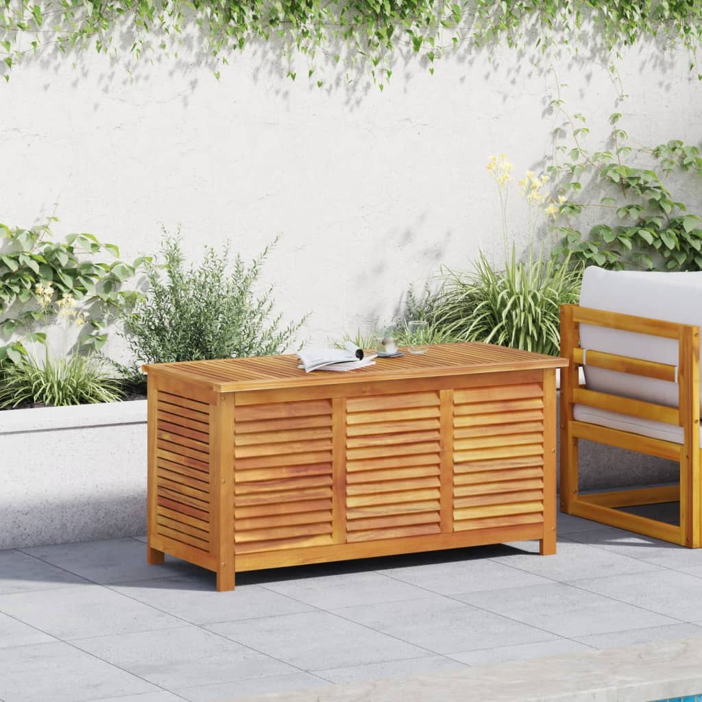 Contenitore Giardino con Feritoia 113x50x56cm Massello Acacia - homemem39