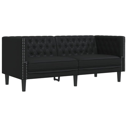 Divano Chesterfield Nero in Similpelle - homemem39