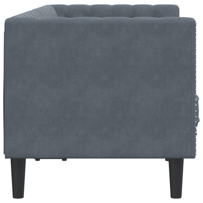 Divano Chesterfield con Rinforzi 2 Posti Grigio Scuro Velluto - homemem39