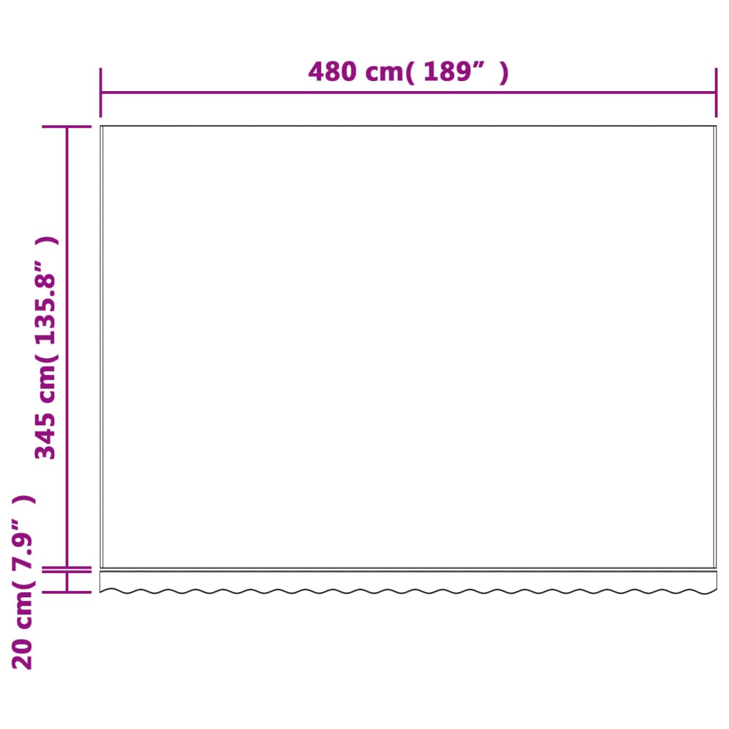 Tessuto di Ricambio per Tenda Strisce Rosse e Bianche 5x3,5 m - homemem39