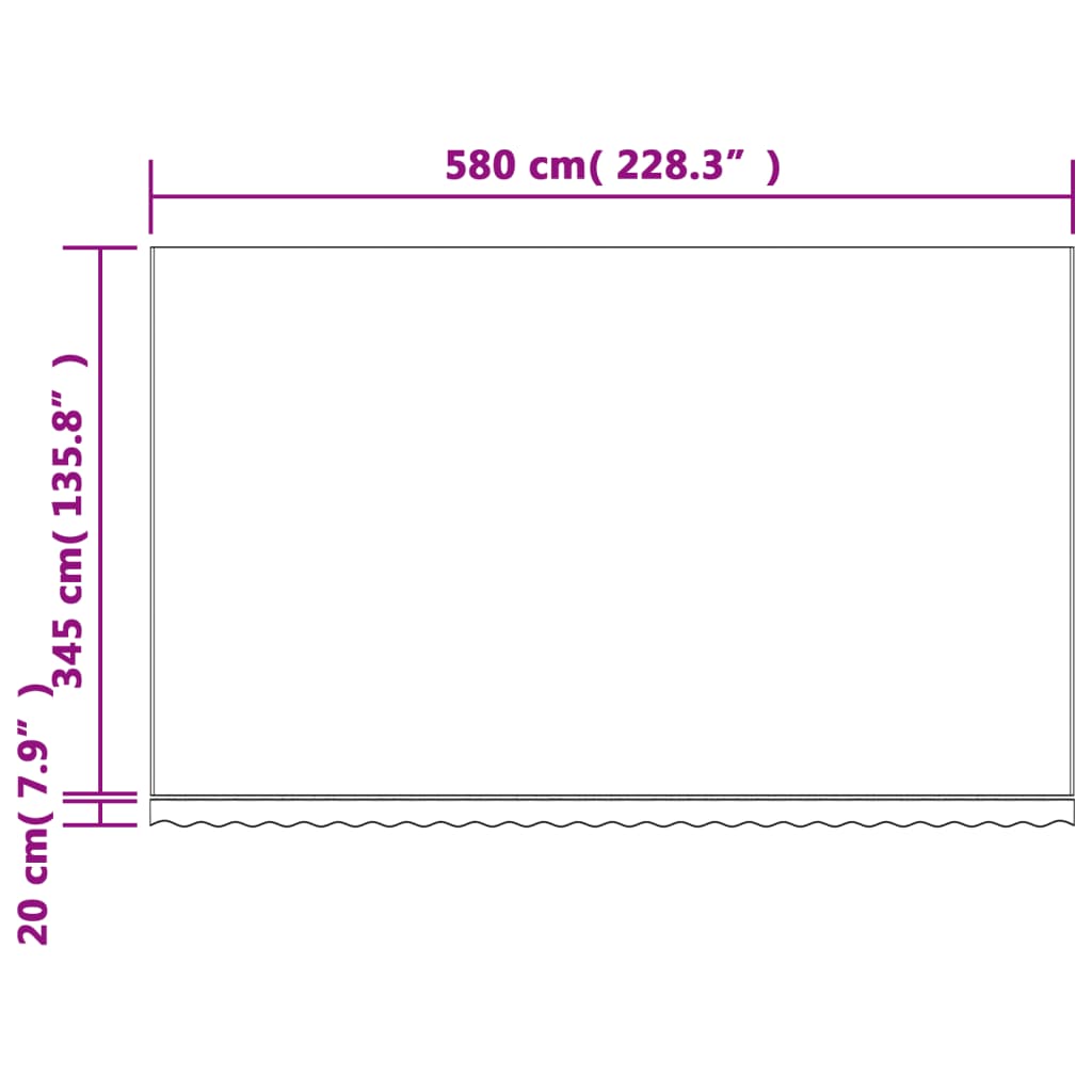 Ersatzstoff für Vorhang mit roten und weißen Streifen, 6 x 3,5 m