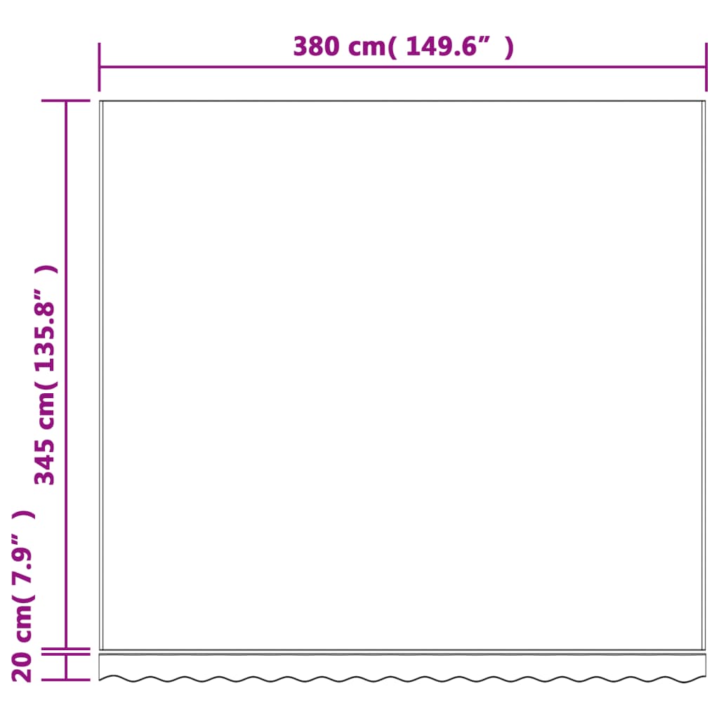 Tessuto di Ricambio per Tenda Strisce Multicolore 4x3,5 m