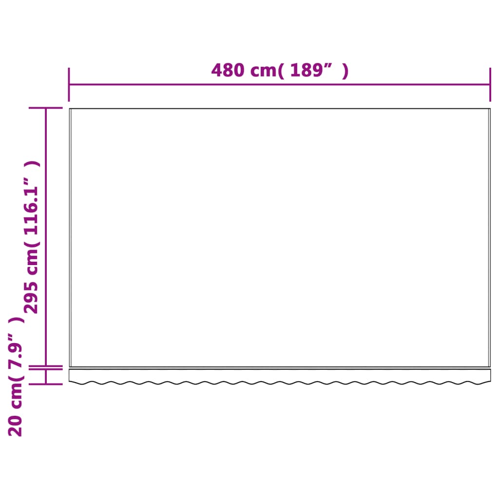 Tessuto di Ricambio per Tenda Strisce Multicolore 5x3 m - homemem39