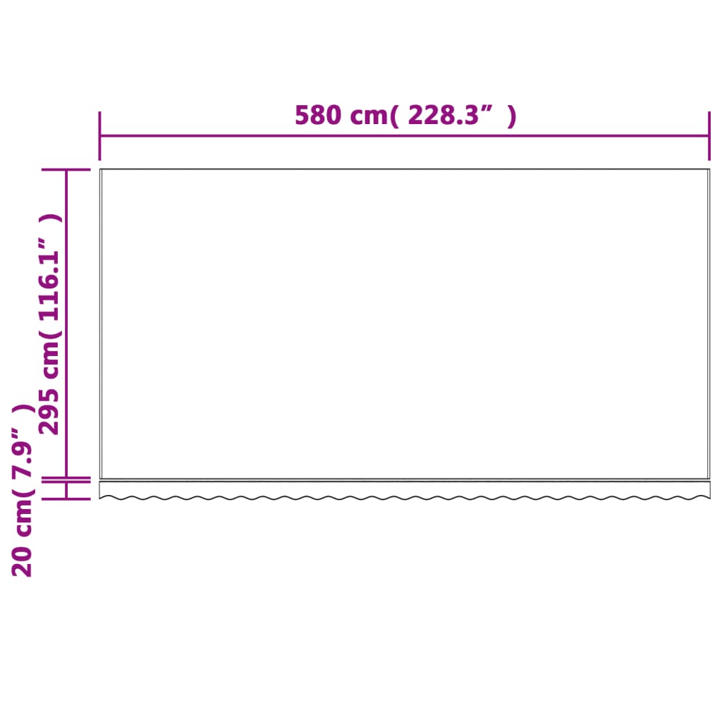 Tessuto di Ricambio per Tenda Strisce Multicolore 6x3 m - homemem39