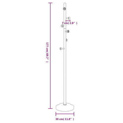 Schwarzer Kleiderbügel 177 cm aus pulverbeschichtetem Eisen