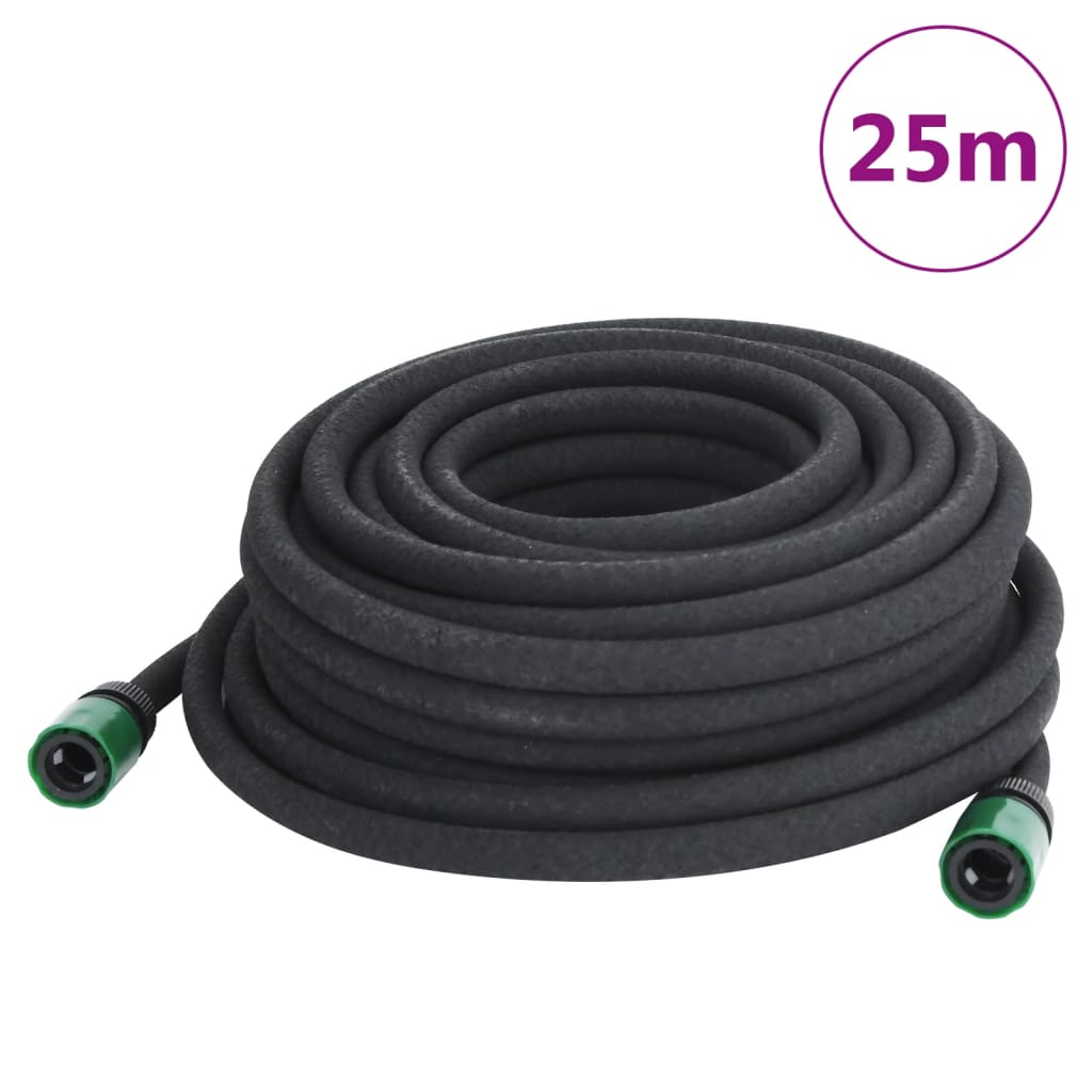 Tubo di Irrigazione da Giardino Nero 0,6" 25 m in Gomma - homemem39