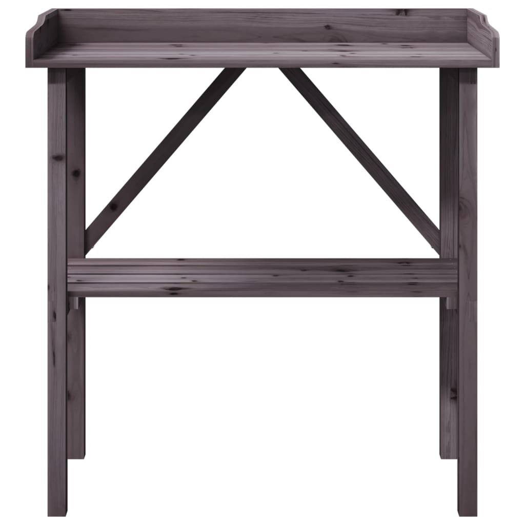 Tavolo Piante Ripiano Grigio 78x38x,82,5cm Legno Massello Abete - homemem39