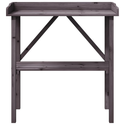 Tavolo Piante Ripiano Grigio 78x38x,82,5cm Legno Massello Abete - homemem39