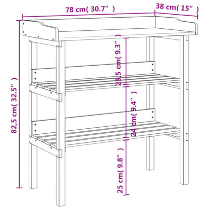 Tavolo Piante Ripiani Grigio 78x38x,82,5cm Legno Massello Abete - homemem39