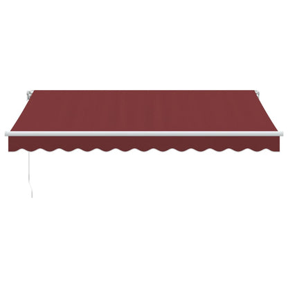 Tenda da Sole Retrattile Manuale con LED Bordò 350x250 cm - homemem39