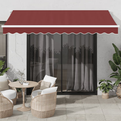 Tenda da Sole Retrattile Manuale con LED Bordò 350x250 cm - homemem39