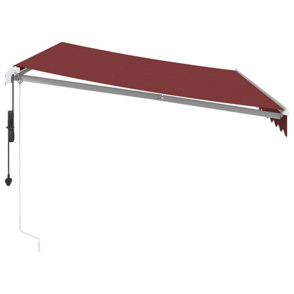 Tenda da Sole Retrattile Automatica con LED Bordò 350x250 cm