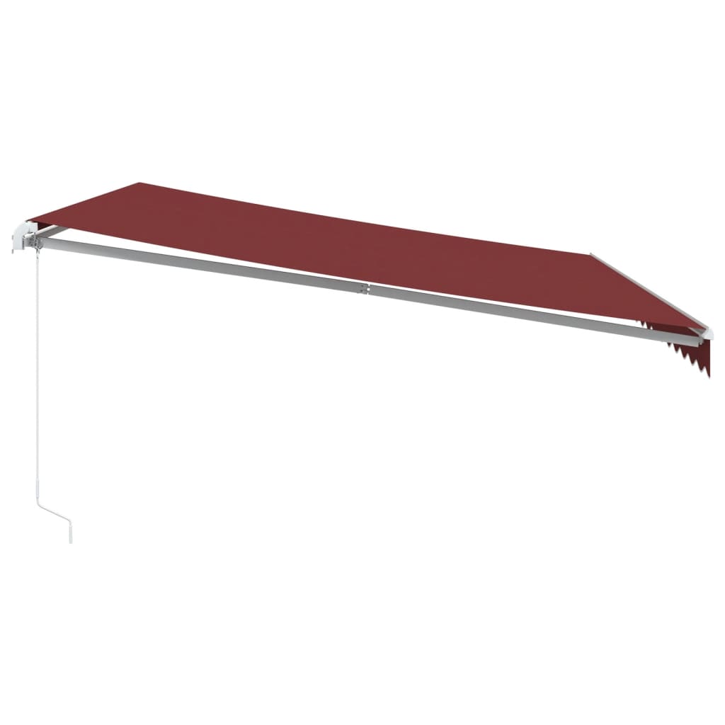 Tenda da Sole Retrattile Manuale con LED Bordò 450x350 cm - homemem39