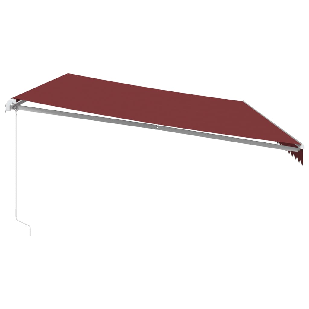 Tenda da Sole Retrattile Manuale con LED Bordò 600x350 cm - homemem39