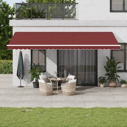 Tenda da Sole Retrattile Manuale con LED Bordò 600x350 cm - homemem39