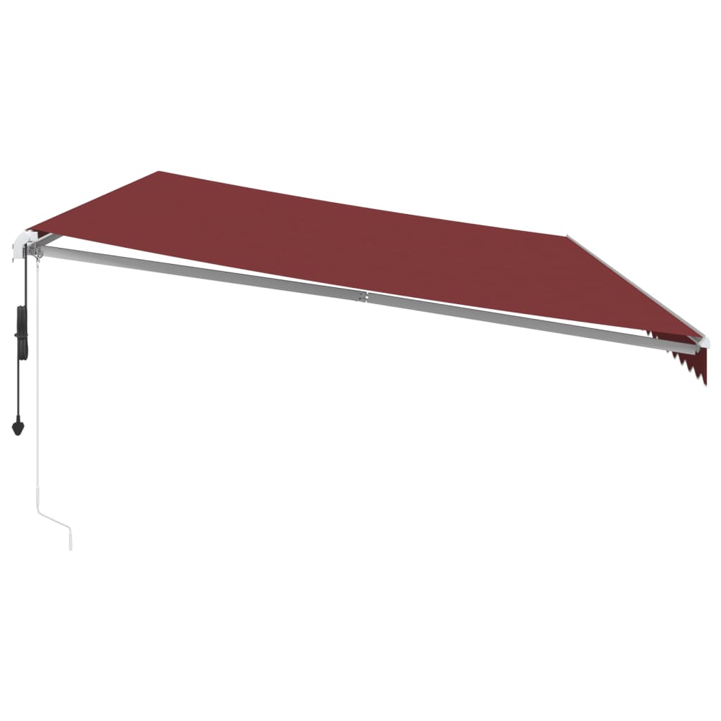 Tenda da Sole Retrattile Automatica con LED Bordò 600x350 cm