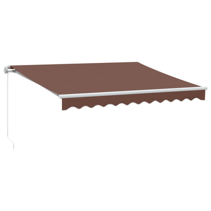 Tenda Retrattile Manuale con LED 300x250cm Marrone - homemem39