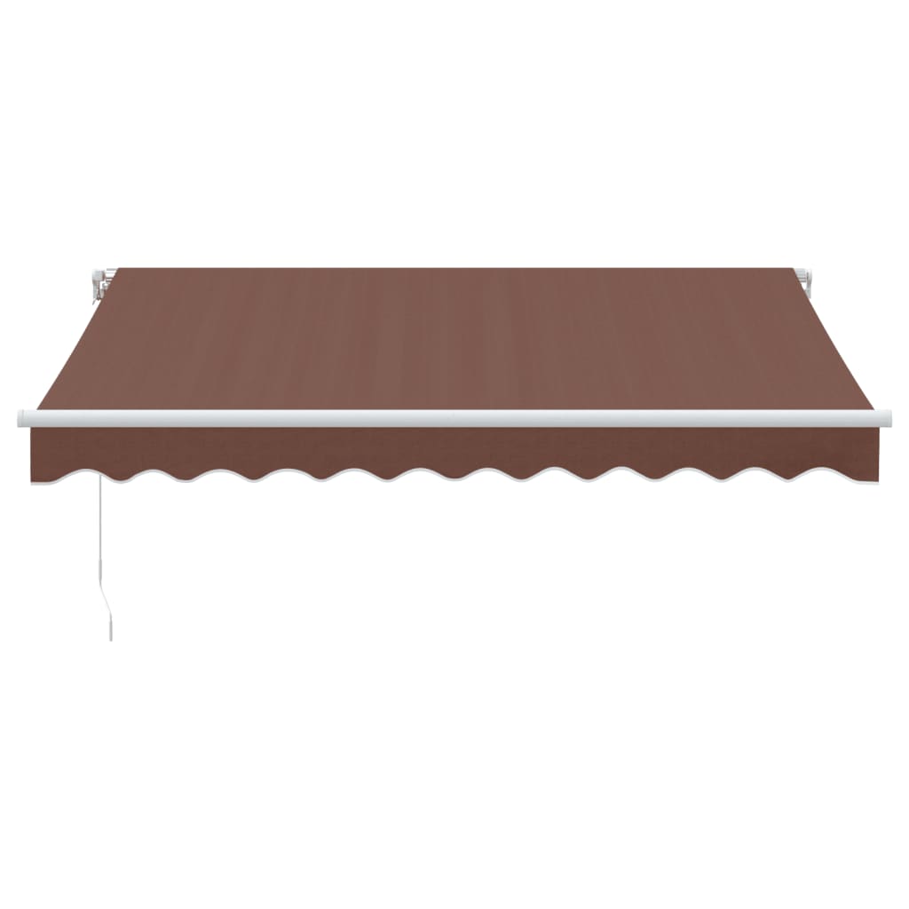 Tenda Retrattile Manuale con LED 300x250cm Marrone - homemem39