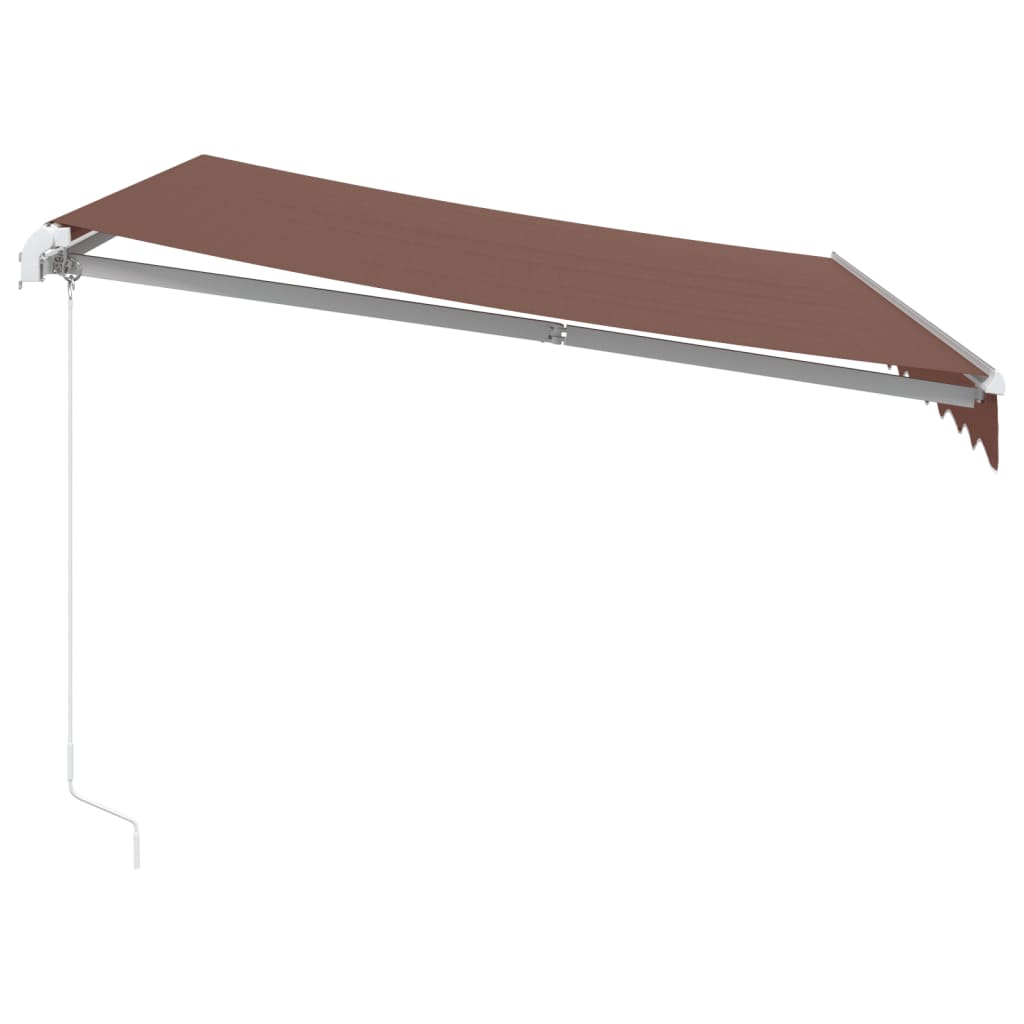 Tenda Retrattile Manuale con LED 300x250cm Marrone - homemem39