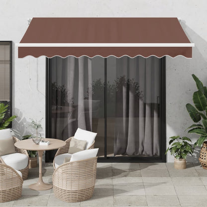 Tenda Retrattile Manuale con LED 300x250cm Marrone