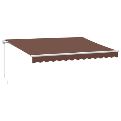 Tenda Retrattile Manuale con LED 350x250 cm Marrone - homemem39