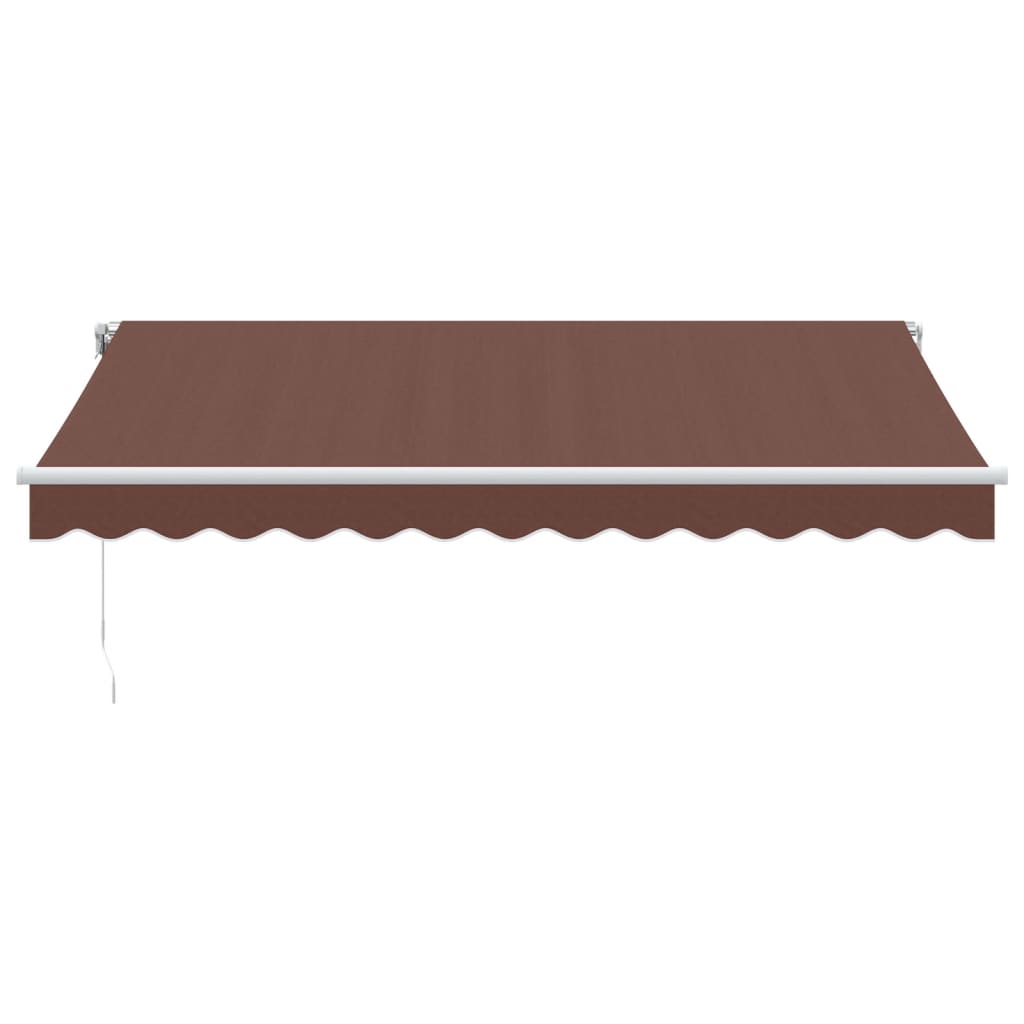 Tenda Retrattile Manuale con LED 350x250 cm Marrone - homemem39