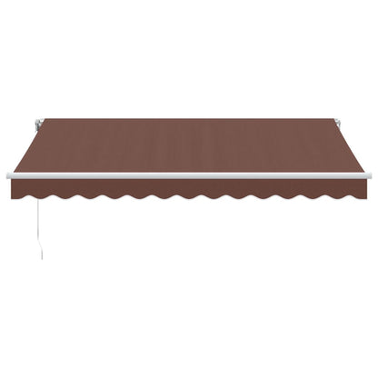 Tenda Retrattile Manuale con LED 350x250 cm Marrone - homemem39