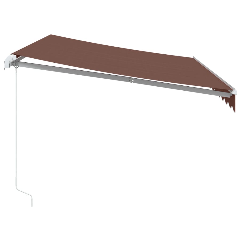 Tenda Retrattile Manuale con LED 350x250 cm Marrone - homemem39