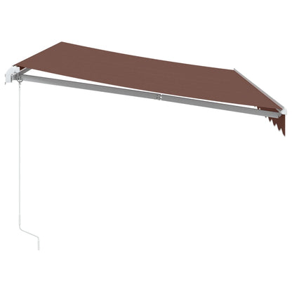 Tenda Retrattile Manuale con LED 350x250 cm Marrone