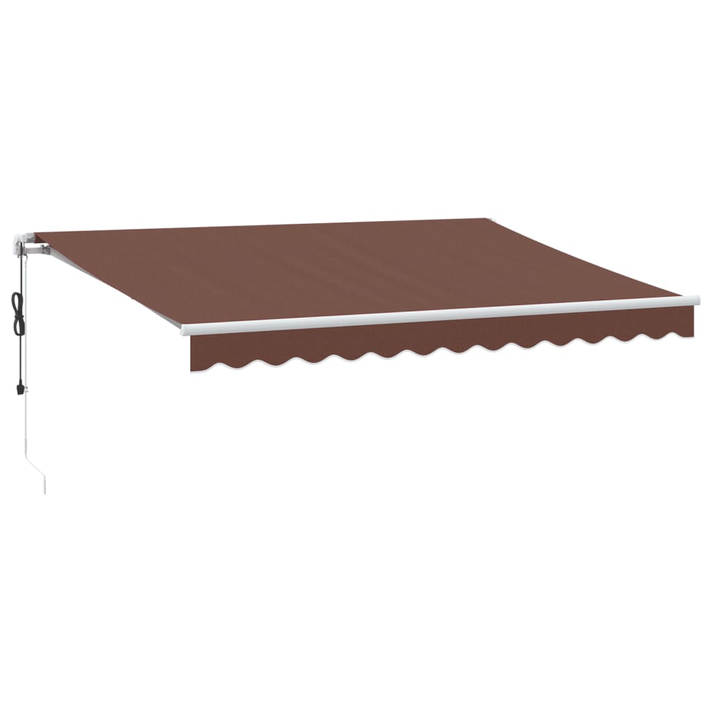 Tenda da Sole Retrattile Automatica con LED Marrone 350x250 cm