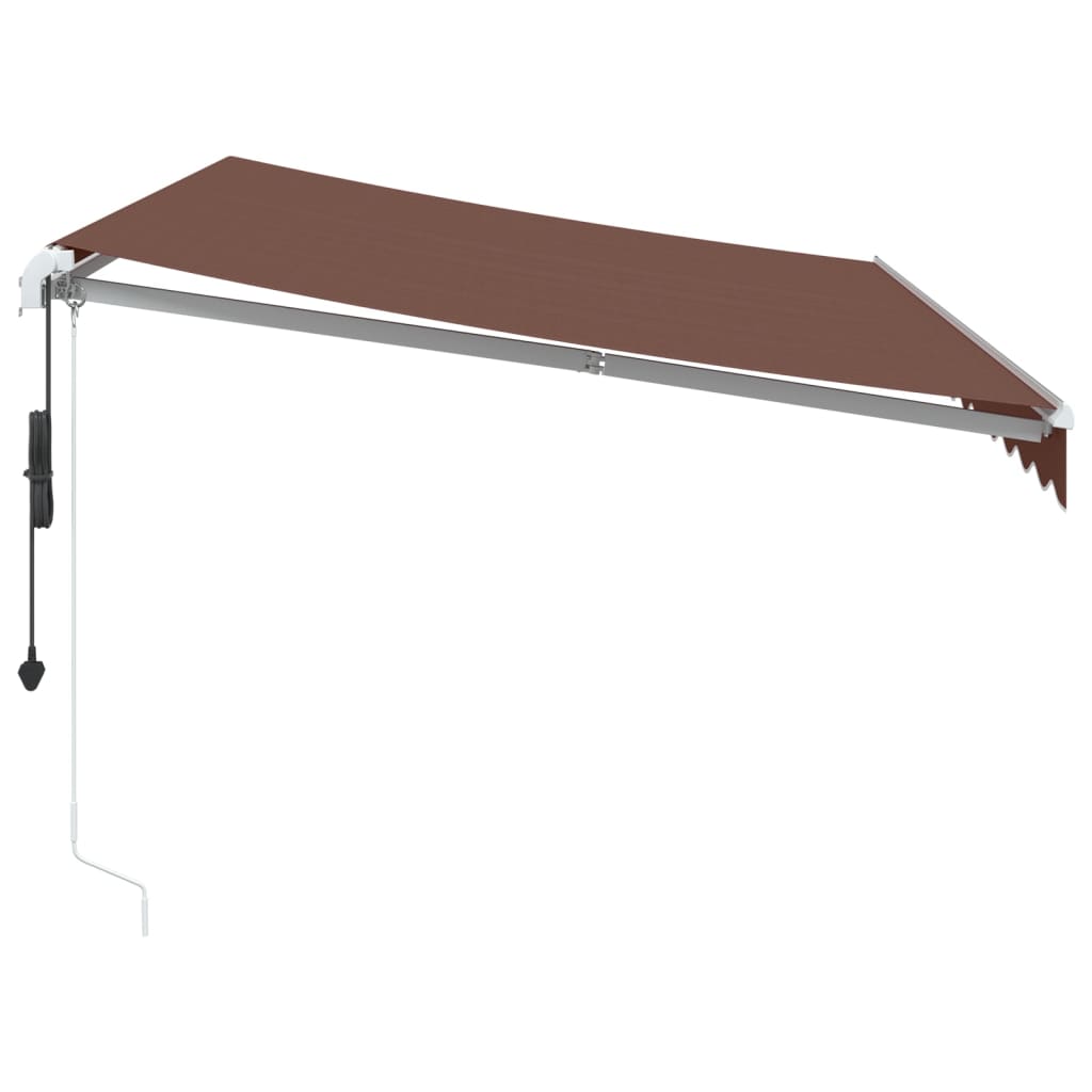 Tenda da Sole Retrattile Automatica con LED Marrone 350x250 cm