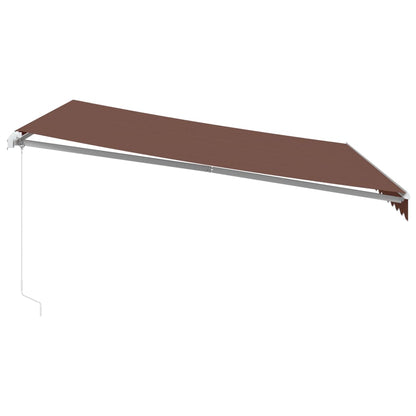 Tenda da Sole Retrattile Manuale con LED Marrone 400x300 cm - homemem39