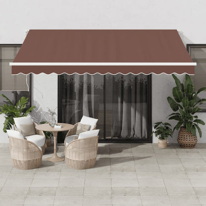 Tenda da Sole Retrattile Manuale con LED Marrone 400x300 cm - homemem39