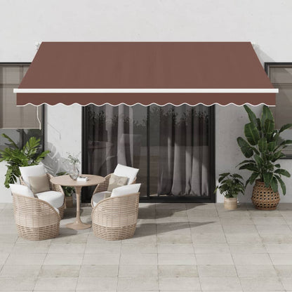 Tenda da Sole Retrattile Manuale Marrone 400x350 cm