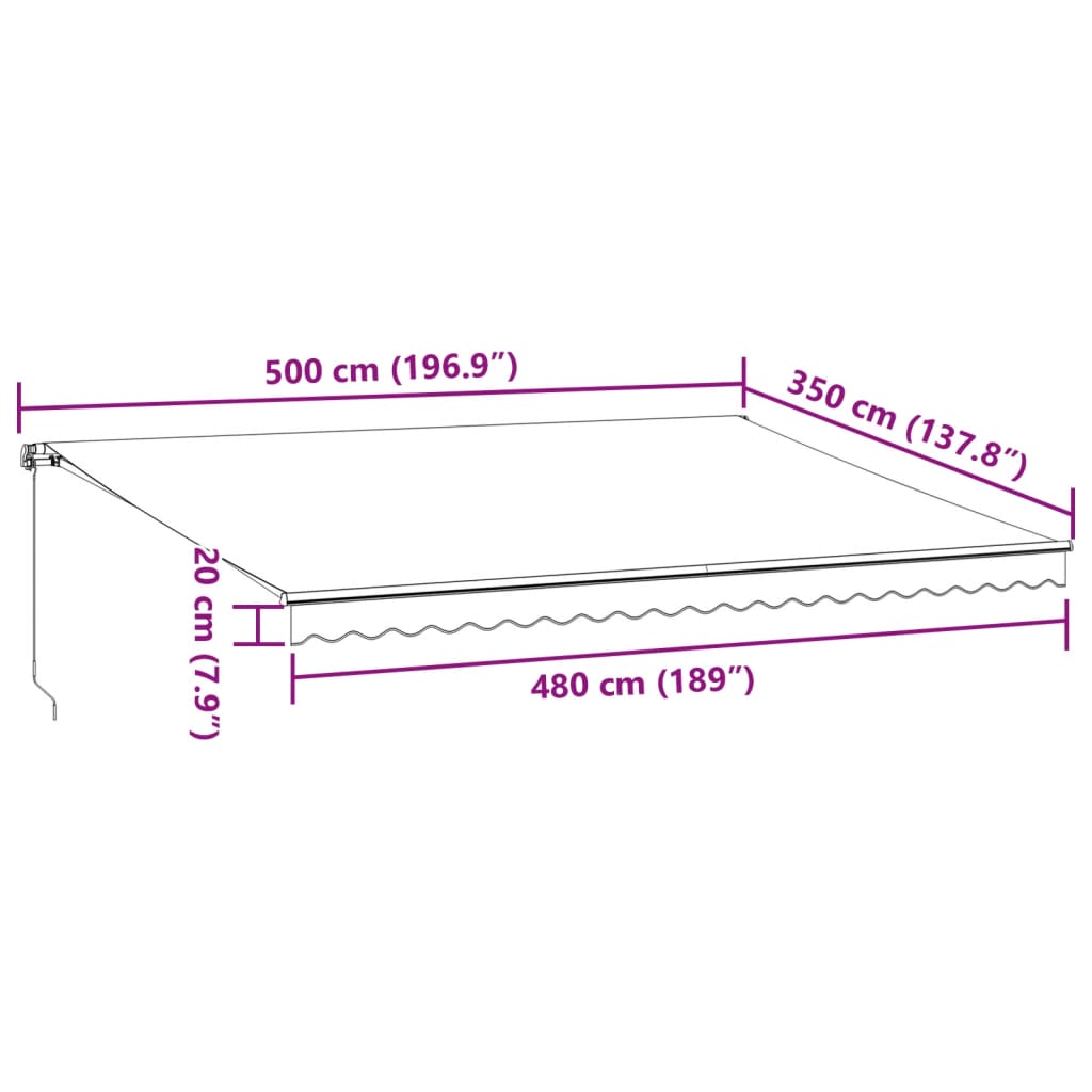 Tenda da Sole Retrattile Manuale Marrone 500x350 cm