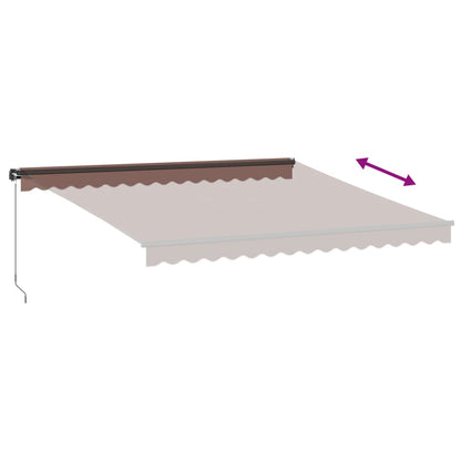 Tenda da Sole Retrattile Manuale Marrone 400x350 cm - homemem39