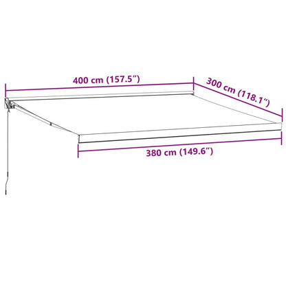 Tenda Sole Retrattile Manuale 400x300 cm Marrone - homemem39