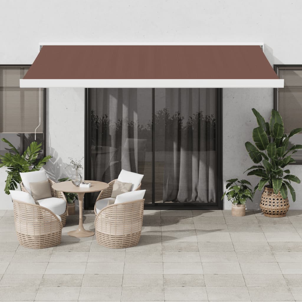 Tenda Sole Retrattile Manuale 400x300 cm Marrone - homemem39