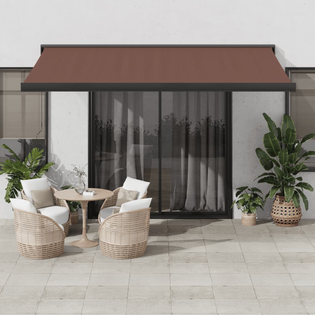 Tenda Sole Retrattile Manuale 400x300 cm Marrone - homemem39