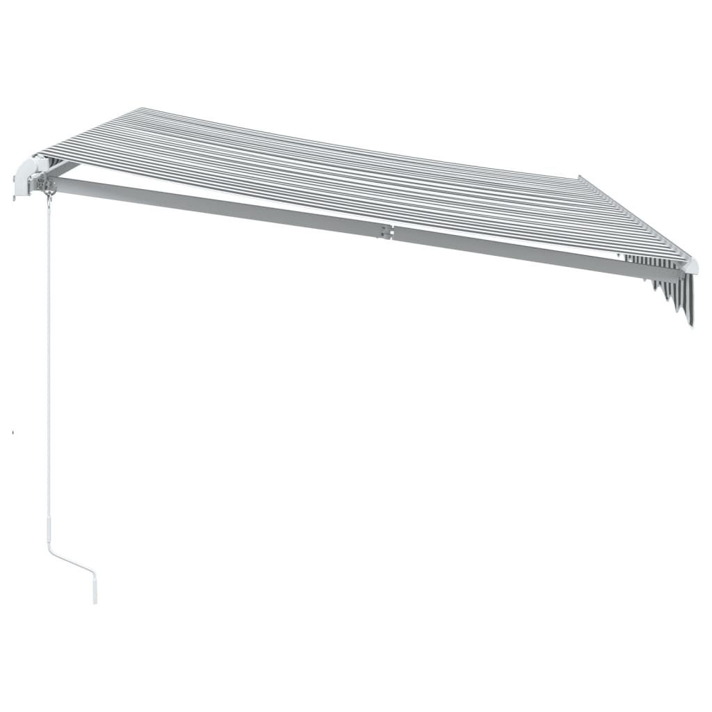 Tenda da Sole Retrattile Manuale con LED Antracite e Bianco - homemem39